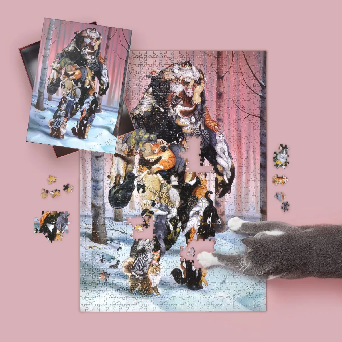 1000-Piece Puzzles^Fred 1000 PIECE PUZZLE: CATSQUATCH