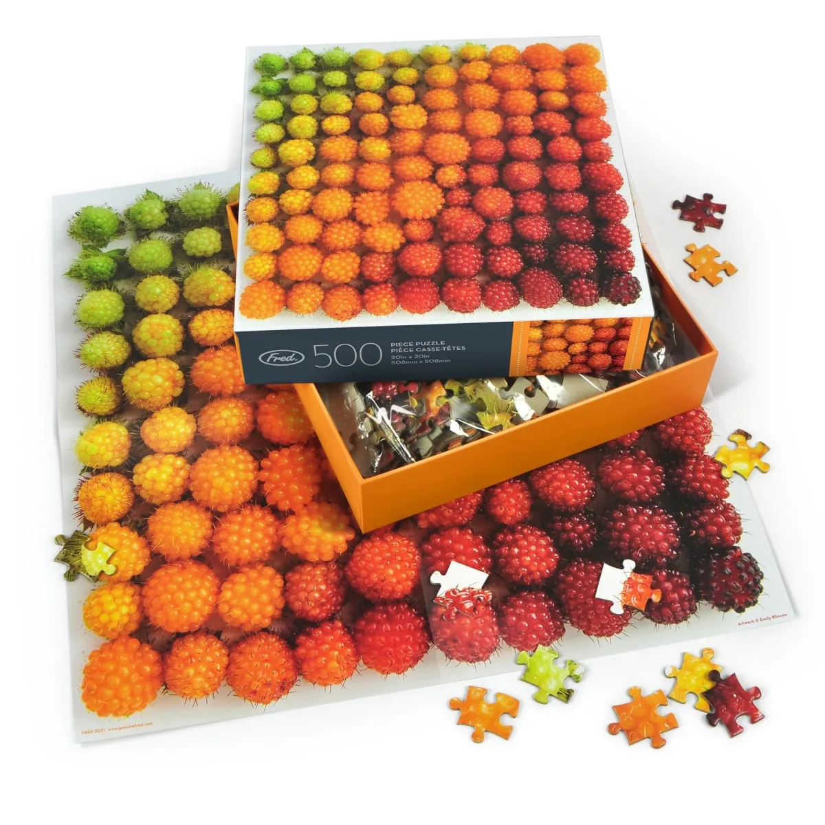500-Piece Puzzles^Fred 500 PIECE PUZZLE: SALMONBERRIES