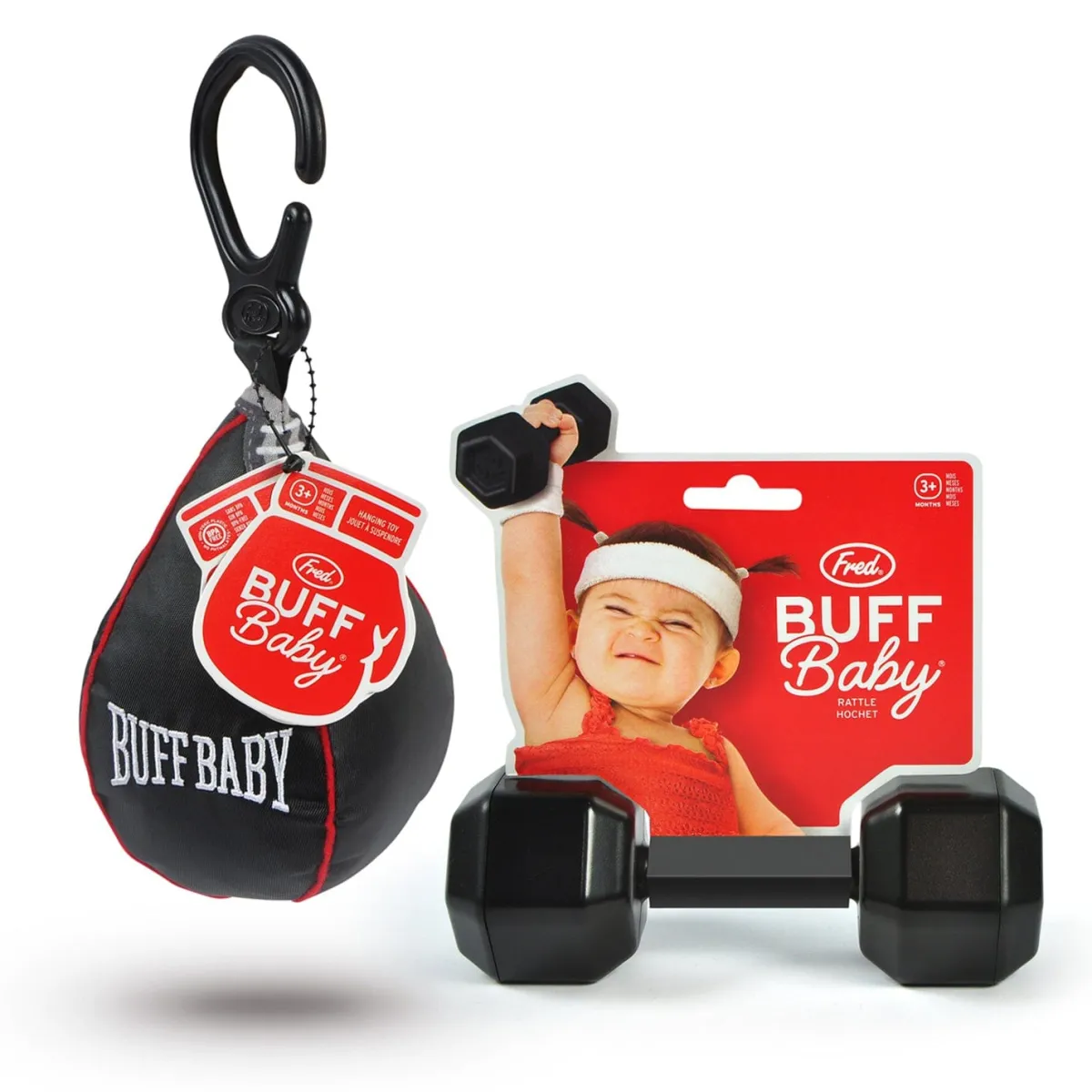 Toys + Play^Fred Buff Baby Gift Bundle - Rattle & Hanging Toy