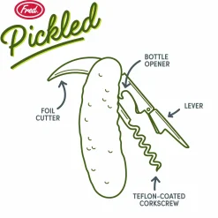 Bottler Stoppers & Openers^Fred PICKLED | Pickle Corkscrew & Bottle Opener