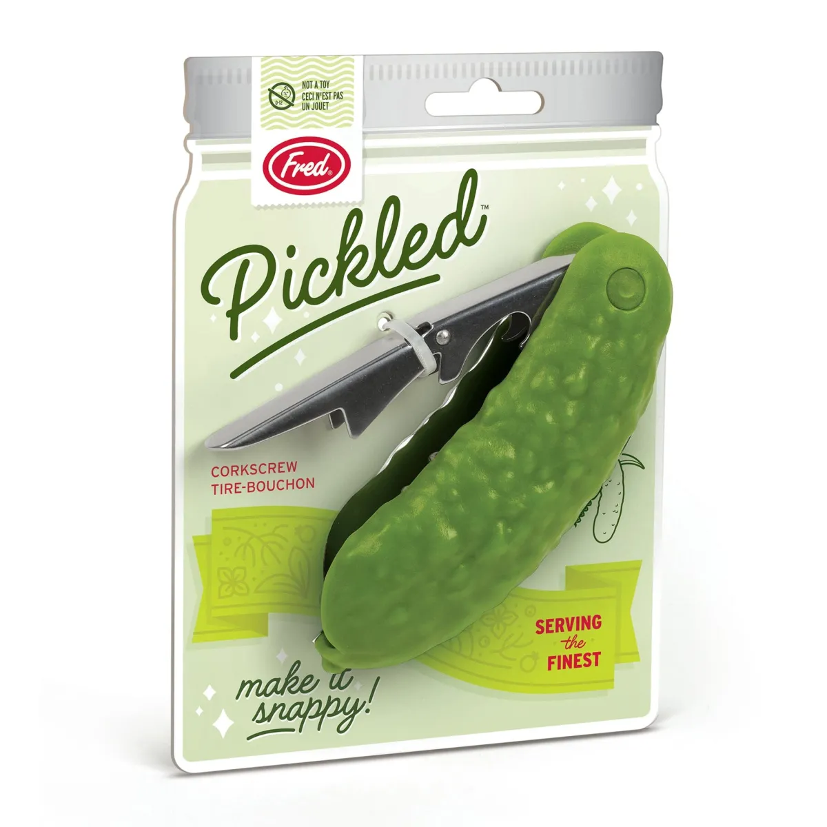 Bottler Stoppers & Openers^Fred PICKLED | Pickle Corkscrew & Bottle Opener