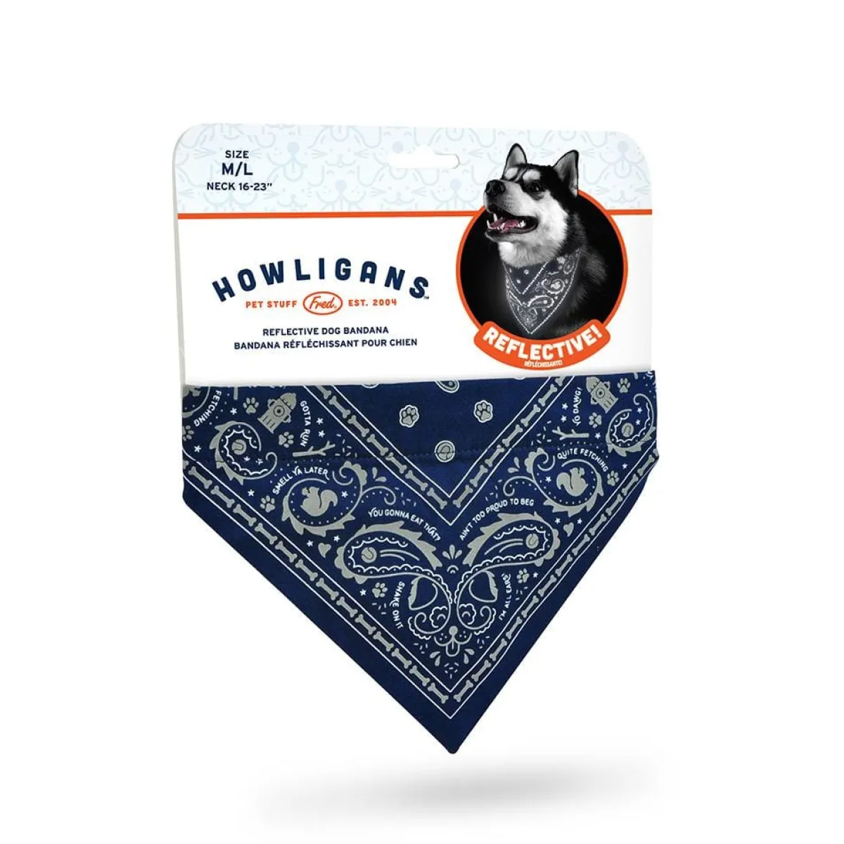 Dogs^Fred REFLECTIVE DOG BANDANAS