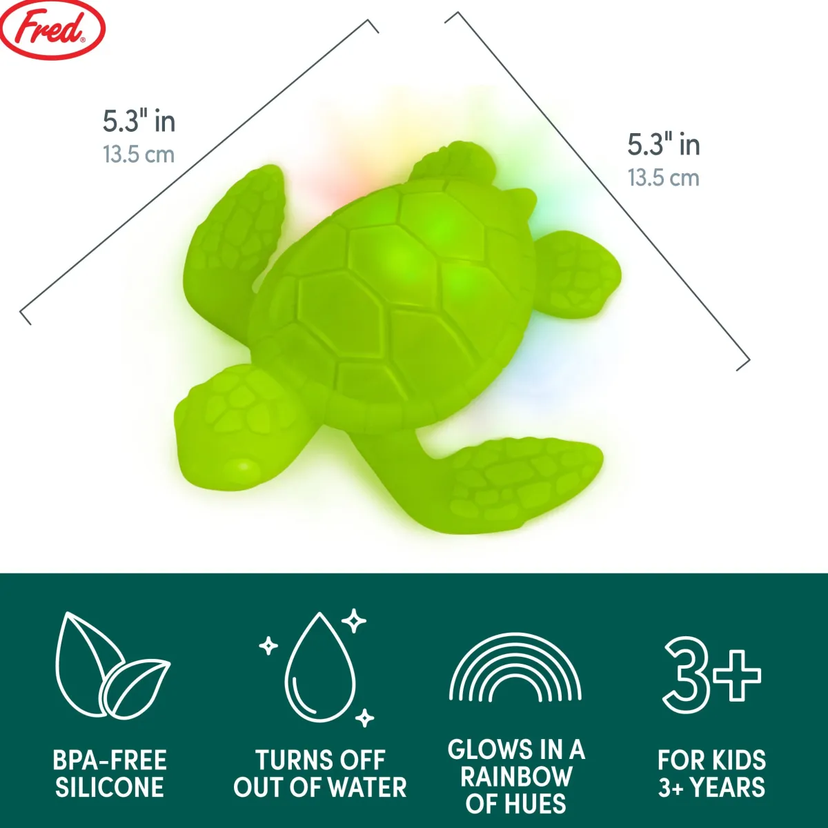 Toys + Play^Fred TUB TURTLE | A glowing bath & pool toy